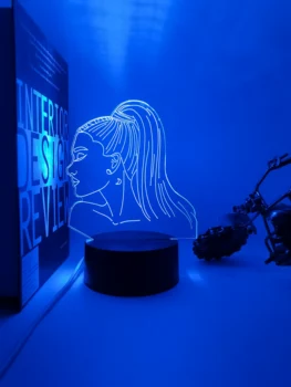 Pevka Ariana Grande 3d Noč Svetlobe Darilo za Ljubitelje Spalnica Dekor Svetlobe Led Touch Senzor Barva Spreminja, delovno Mizo Lučka Slaven