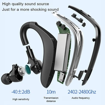 YL6S Brezžična slušalka Bluetooth Slušalkami, glasnosti Poslovnih Vožnje Športne uho kavelj Slušalke Handfree Vodotesne Slušalke