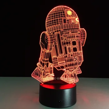 Kreativna Darila, Star Wars Tie Fighter Lučka 3D Deco Vizijo Desk Lampara Led USB 7 Barv Spreminjanje Otroška Spalna Noč Svetlobe US $