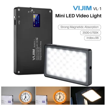 VIJIM VL-1 96 Kroglice Zatemniti LED Video Luč Oled Zaslon na Kameri Fotografiranje Studio Svetlobe 3500k-5700k 2800mAh Fill Light