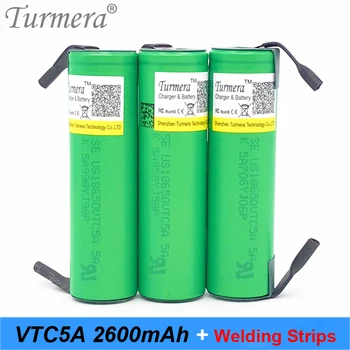 Turmera 18650 VTC5A 2600mAh 35A Baterija za ponovno Polnjenje z Spajkanje Niklja za Vijačnik Vrtalnik Baterij in Električnih Kolo Uporabo