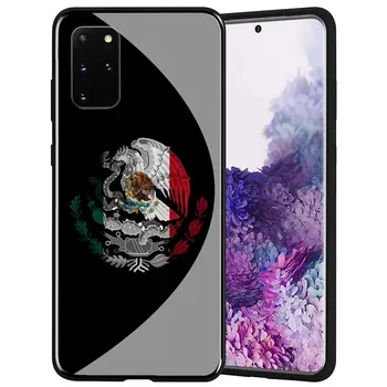 Mehika Črno zastavo Visoko Kakovostnega Kaljenega Stekla Primeru Telefon za Samsung Galaxy S20 Ultra S10 + S8 S9 S7 Rob Opomba 8 9 10 Plus, Lite