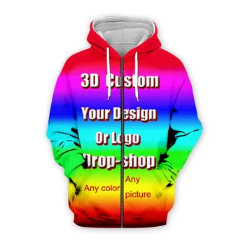3D Tiskanih DIY za Oblikovanje po Meri Moški Ženska Oblačila Hip Hop Majica Hoodies na Debelo Dobaviteljev Za Dropship XS-7XL