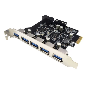 5 Port PCI-E, da USB 3.0 HUB PCI Express Širitev Sim Adapter 5 Gbps Hitro Zanesljivo NEC Čipov Za Windows XP/ Vista/Win7/8/10