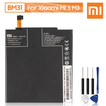 Xiao Mi Prvotno BM31 Baterija Za Xiaomi 3 M3 mi 3 BM31 Originalne Nadomestne Baterije Telefona 3050mAh Z Brezplačno Orodja