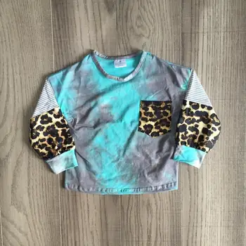 Mama in me sodijo oblačila Dekleta tie dye top dekle leopard raglans mama in hči bombaž vrh