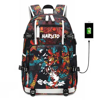2020 Novo Sasuke šolsko torbo Naruto Uzumaki cosplay Nahrbtnik za prenosni računalnik Potovalne torbe USB Oxford bgs