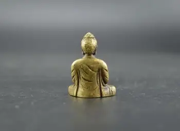 Kitajski čisto medenina Buda Sakyamuni majhen kip