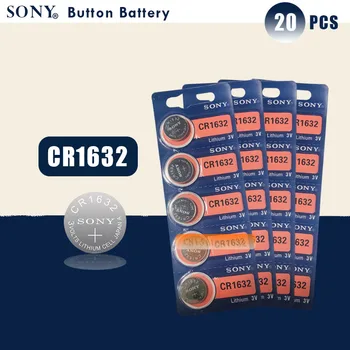 20pcs Sony Original CR1632 Gumb Celično Baterijo Za Gledanje Avto Daljinski Ključ cr 1632 ECR1632 GPCR1632 3v Litijeva Baterija