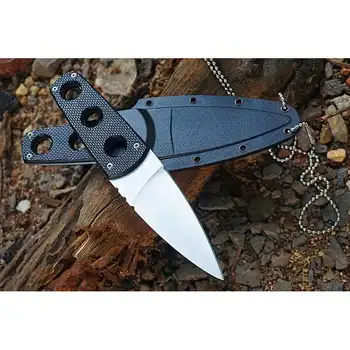 Trikotnik Naravnost Nož Jekla 440C Kampiranje Taktično Ogrlica Verige Nož