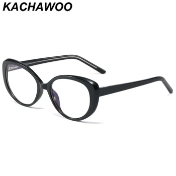 Kachawoo anti modra svetloba cat eye glasses optični ženske TR90 ovalne ženske eyeglass okvirji black acetat ženska očala 2021