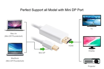 JCKEL Mini DP za HDMI Moški-Moški Adapter Mini DisplayPort za Macbook Pro Air Projektor Prenosni računalnik, Monitor, Fotoaparat, Projektor