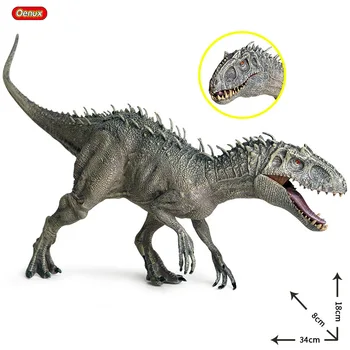 Oenux Velika Velikost 37x8X14cm Original Jurassic Dinozaver Modra Velociraptor Usta, Lahko Odprete Dino Model figuric Zbiranje Igrač