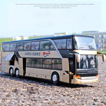 1:32 Visoka Simulacijo Dvojnega Turistični Avtobus Model avtomobilčki Zlitine Utripa Zvok, Vozila, Igrače za Otroke, Otroci Rojstni dan Darila