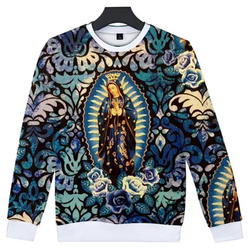 Naše Gospe Iz Guadalupe Devica Marija Mehika Mehiški 3D Sweatshirts 4xl Katoliške harajuku puloverju Moški/Ženske trenirka, majica