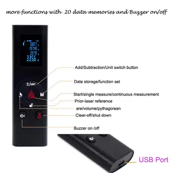 USB Rangefinder Digitalno Merjenje Razdalje Merilnik Razdalje Obseg Mini Ročni Prenosni Merilnik #CW