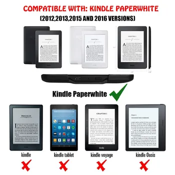 Magnetni PU Usnje TPU Težko Nazaj Smart Cover Primeru za Amazon Kindle Paperwhite 1/2/3 (5. in 6. 7. Generacija) 6