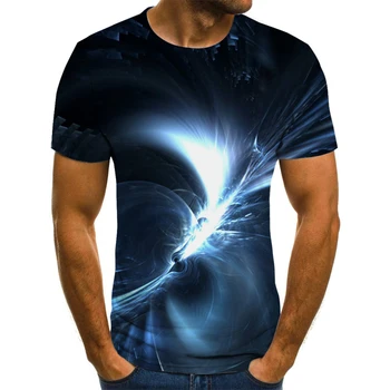 Tri-dimenzionalni vortex Moški Tshirt 3D Tiskanih Poletnih O-Vratu Vsakodnevno Casual Smešno majica s kratkimi rokavi