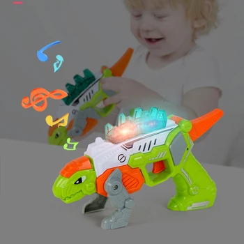 Novo Dinozaver Bubbles Strelec sveti Mehurčki Ventilator z LED Utripajoče Luči in Zvoke Dinozavra, Igrače za Otroke