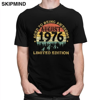 Vintage Legende Super Rojen avgusta 1976 Tshirt Moški Kratka Sleeved Vrhovi 44th Darilo za Rojstni dan T-shirt Pre-skrčilo Cotton Tee Majica