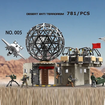 Sodobne vojaške mega gradnik 1:36 obsega vojske figuric Puščavi anti terorističnih trdnjava obrambo ww2 opeke igrače