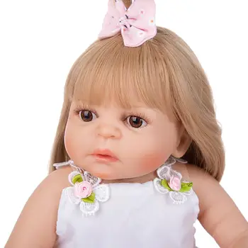 KUKADOLL 19 Palčni Prerojeni Baby Doll Silikona za Celotno Telo, Prerojena Boneca Menina 49 CM Baby Doll Igrača Za Otroka Spanjem Soigralec Božič Darilo
