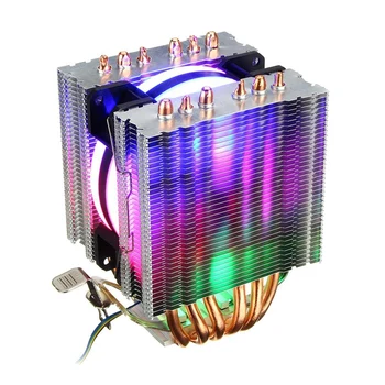 6 Toplotne Cevi Cpu Hladilnik Led Ventilator 3 Vrstice Cpu Cpu Fan Heatsink Za Intel 775/1150/1155/1156/1366 Za Amd Vse