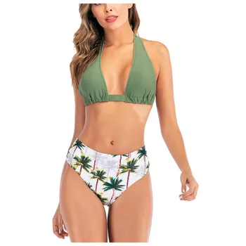 Seksi Bikini Mujer Kopalke Ženske Visoko Pasu Brazilski Bikini Komplet Povodcem Push Up Monokini Kopalke 2020 Plažo Biquini #4