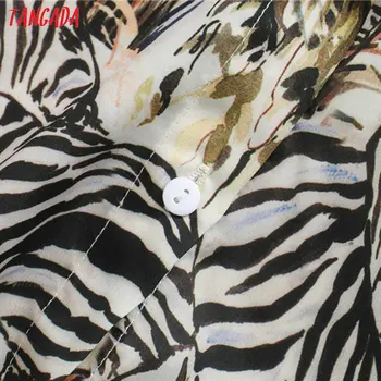 Tangada ženske retro prevelik živali tiskanja srajce bluzo z dolgimi rokavi elegantna ženska ohlapno majico blusas XN330