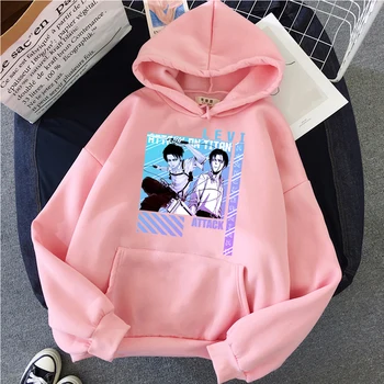Pozimi napad na titan Levi hoodies Japonski anime tiskanja hoodie ženske kul Oversize študent majica sudadera mujer ulične