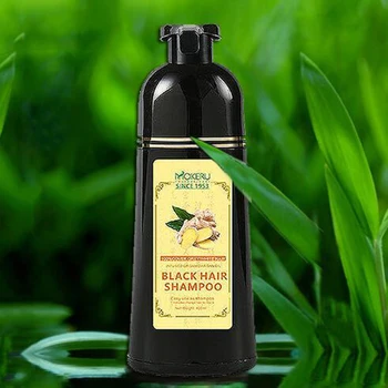 500 ml Naravne ingver kralj lase šampon enostaven za uporabo neškodljiv dolgotrajno črne lase zel anti-belih las