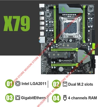 HUANANZHI X79 matična plošča z Dvojno M. 2 Rež CPU Intel Xeon E5 2660 SR0KK Velike blagovne Znamke, RAM 16 G(4*4G) REG ECC Računalniška Strojna oprema DIY