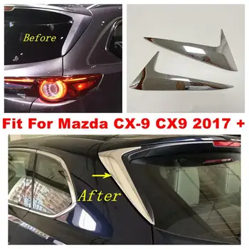 Zadaj Rep Trikotnik Okno Spojler Krilo Kritje Trim Plošči Avtomobila Zajema Primerni Za Mazda CX-9 CX9 2017 2018 2019 2020 ABS Chrome Svetlečim
