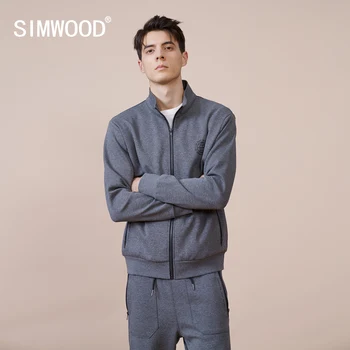 SIMWOOD 2021 Pomlad Nove Zip-up Hoodies Moških Priložnostni Logotip Tiskanja Jogger Sweatshirts Plus Velikost Visoko Kakovost blagovne Znamke Oblačil SJ131208