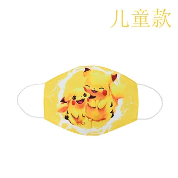 4PCS Pokemon Zaščitna Pikachu Masko Dustproof Dihanje Haze-Odporne Maska za odrasle, otroška Risanka Natisnjeni Masko Bombaž Darila