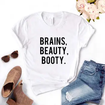 Možgani Lepoto Plen Tiskanja Ženske tshirt Bombaž Priložnostne Smešno t shirt Darilo Lady Yong Dekle Top Tee 6 Barvno-1127