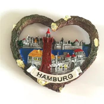 Francoski Luksemburg Hamburg Svetu, Potovanja, trgovina s Spominki Slog 3D Hladilnik, Magnetno Hladilnik Magneti Doma Dekoracijo Opremo