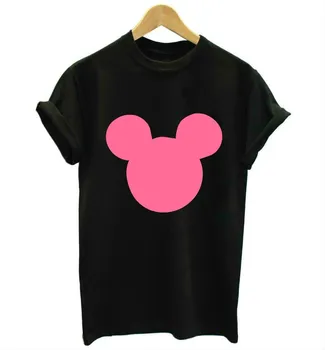 Mouse glavo tiskane majice Ženske tumblr t-majice Bombaž Priložnostne Smešno T Shirt grafični Tees Vrh Hipster modnih oblačil