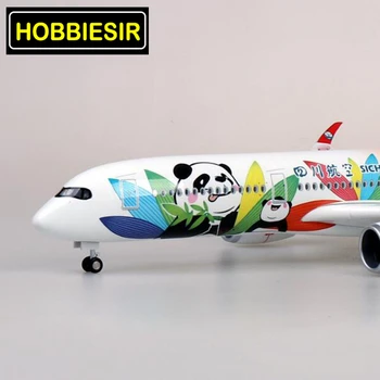 47 CM 1/142 Obsega Airbus A350 Letalo Model Igrače Sečuan Panda Letalskega prevoznika, W Svetlobe in Kolo Diecast Plastične Smole Ravnini Zbirka