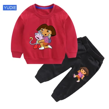 Dekleta Sweatshirts srčkan princesa 2020 Otroci hoodieds Čista Bombažna Oblačila z Dolgimi Rokavi, oblačila baby toddler top Majica Določa