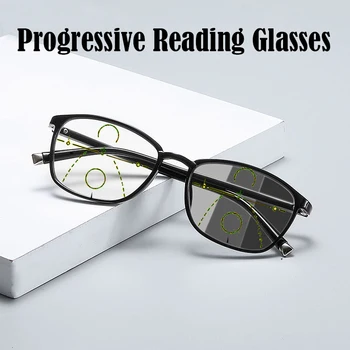 Visoko Kakovostnih Klasičnih Photochromic Obravnavi Očala Moških Progresivna Multifokalna Black TR90 Okvir Presbyopia Očala Ženske 1 .5 2.0