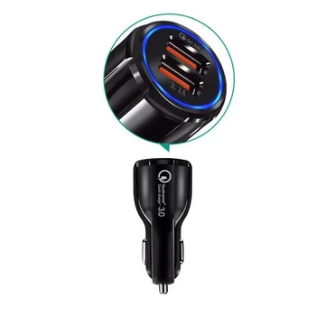 Polnilec za avto vžigalnik z DVOJNO USB ženski plug adapter za Hitro Polnjenje sočasno QUALCOMN 3.0 za IOS in Android