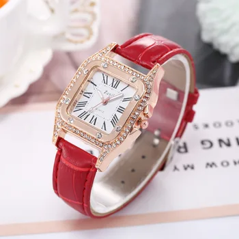 High-end moda kvadratnih diamond dame pasu gledanje preprosta Roman digitalni nosorogovo Shi Ying žensk watchMs 2019 watch