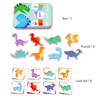 Otroške Igrače Zgodnje Učenje Izobraževalni Risanka Živali Lesene Igrače Za Toddlers Ujemanje Puzzle Igre Otroci Darilo K0244H