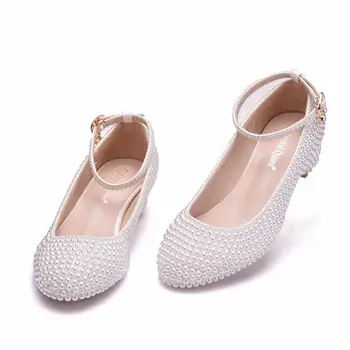 Kristalno Kraljica Družico čevlji poročni obleki beli ženski čevlji 3CM Čevlji Ženske Petah Večer Stranka Poročni čevlji Črpalke