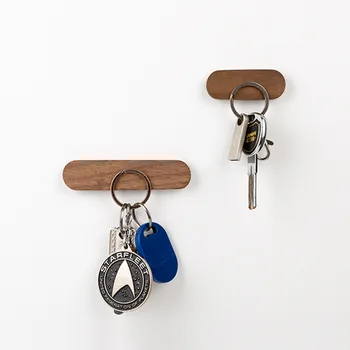 Ključ Leseno Držalo Stensko Ključ za Shranjevanje Organizator Močno Magnetno Tipko Rack Obešalnik Key Ring Kljuke Referent Gospodinja na steno