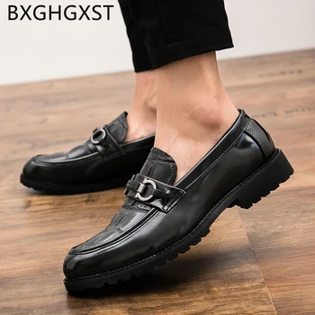 Usnjeni čevlji moški klasični italijanski loafers moških krokodil čevlji Coiffeur Dvigalo čevlji za moške formalno slip obleko мужские туфли