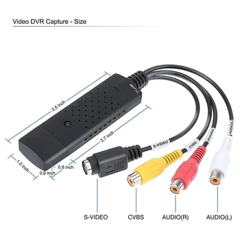 Video Sprejemnik Polje Grabežljivac Združljiv 1 Channel USB 2.0 Video Capture Card VCR VHS-Digitalni NTSC PAL Zvočna kartica