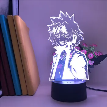 Vroče Anime FAIRY TAIL Natsu Figur LED Nočna Lučka Otroci Otrok 7/16 se Spremeni barva LED 3D Svetlobe Dekorativna Spalnica Namizno Svetilko Darilo
