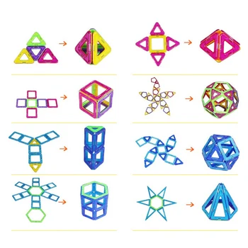 20-100 kozarcev Standardne Velikosti Kvadrata, Trikotnika, Magnetni Stavbe, Bloki, Opeke Oblikovalec Igrače Za Otroke, Št Brošure